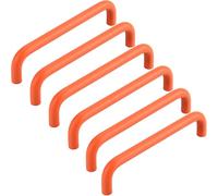 ZESLIV Lot de 6 poignées de meuble de cuisine en aluminium - Distance entre les trous : 96 mm - Orange - Poignées de tiroir avec vis - Pour chambre d'enfant, penderie