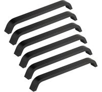 ZESLIV Lot de 6 poignées de meuble en aluminium - Espacement des trous : 256 mm - Noir - Pour armoire