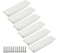 ZESLIV Lot de 6 poignées de meuble en bois - Espacement entre les trous : 96 mm - Blanches - Avec vis - Pour chambre d'enfant, penderie