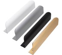 ZESLIV Lot de 6 poignées de meubles cachées - En aluminium - Espacement des trous : 320 mm - Gris - Pour armoire, porte, tiroirs