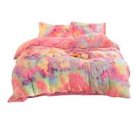 ZESLIV Parure de lit 4 pièces - En peluche polaire - Housse de couette 220 x 240 cm - Drap plat classique 230 x 250 cm avec 2 taies d'oreiller 48 x 74 cm