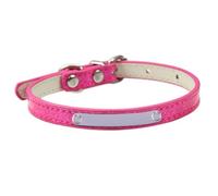 ZESLIV Pet PU Cuir Collier gravé réglable pour Chien Chat de Taille Moyenne