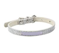 ZESLIV Pet PU Cuir Collier gravé réglable pour Chien Chat de Taille Moyenne