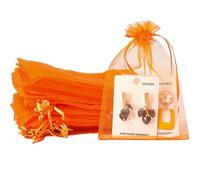 ZESLIV Säckli Lot de 50 sachets en organza pour bijoux de mariage Orange 17 x 23 cm Sachets cadeaux Sacs à bonbons