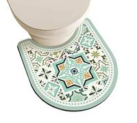 ZESLIV Tapis de WC avec découpe - 60 x 90 cm - Antidérapant - Absorbant - Rond - Tapis de bain