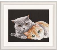 Zestaw do haftu krzyżykowego Dutch Stitch Brothers "Cat Friends Black", 22x18cm