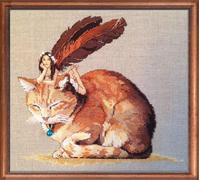 Zestaw do haftu krzyżykowego Nimue "Fairycat", 152K, 21,5x20cm