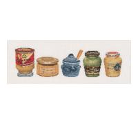 Zestaw do haftu krzyżykowego Thea Gouverneur "Mustard Pot Aida", 13x36cm