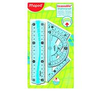 Mini kit de géométrie - MAPED - Flex - Incassable - 4 pièces - Couleur bleu