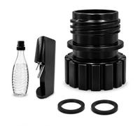 ZestEcho Adaptateur Bouteille Verre 0,7L Compatible Soda Machine Accessoire | Raccord Noir pour Bouteille Type Crystal 3.0 Duo Terra Art, Accessoire Machine Eau Pétillante, Installation Simple à Domicile