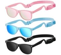 zestero Lunettes de soleil pour homme et femme des années 70 - Lunettes de soleil classiques rétro - Lunettes de soleil aviateur vintage pour femme, 3 paquets, rose + bleu + noir, Taille unique pour