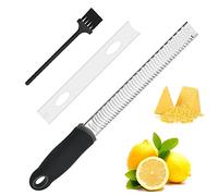 Zesteur à Fromage,Râpe à Agrumes,Râpe à Citron,râpe Alimentaire en Acier Inoxydable avec poignée en Caoutchouc Souple,avec Brosse,Idéale pour Parmesan,Citron,Gingembre,Chocolat