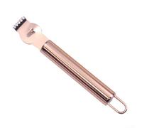 Zesteur de citron en acier inoxydable avec boucle de suspension pour éplucher les agrumes et tourbillons décoratifs dans la cuisine (or rose)