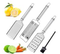 Zesteur Râpe à Fromage Manuelle en Acier Inoxydable, 3Pcs Rappe A Fromage Râpe à Cuisine Parmesan pour Légumes Noix de Muscade Gingembre Chocolat