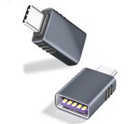 Zestiq Adaptateur USB C vers USB 2 Pièces, 10Gbps Adaptateur USB C Mâle vers USB 3.2 Femelle OTG, Thunderbolt 4 vers USB 3.2 Adaptateur Compatible avec iPhone 16 Pro Max, MacBook, iPad, Samsung S25