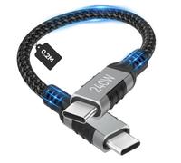 Zestiq Câble Chargeur USB-C vers USB-C 240W, Câble de Charge PD Type-C, Câble USB-C de Charge Rapide pour iPhone 17/16/15 Pro Max Plus, MacBook iPad Air, Samsung S25/S24 Ultra, Steam Deck - 0.2M