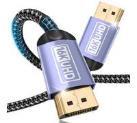 Zestiq Câble Displayport 2.1 DP vers DP Câble 16K 3M, 16K@60Hz,10K@60Hz,8K@120Hz, 4K@240Hz/165Hz/144Hz, 2K@360Hz/240Hz, 80Gbps, HDR, DSC1.2a, FreeSync & G-Sync pour Moniteur, Graphique, PC