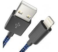 Zestiq Câble USB A vers Lightning 1M, Câble Apple CarPlay pour Voiture,Noir