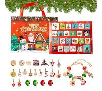 Zestivra Calendrier de compte à rebours de Noël - Calendrier de Noël de 24 jours avec kits de bracelets à breloques à faire soi-même, kit de fabrication de bijoux pour, sœurs, femmes, filles