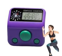 Zestivra Compteur Clicker à Doigt - Mini Montre Bague Boussole Digitale - Compteur Digital Manuel | pour Golf, Tricot, Pêche, Sport