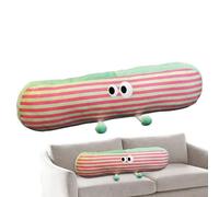 Zestivra Coussin long pour lit - Coussin lombaire doux avec rayures de dessin animé - 90 cm de long - Pour un sommeil confortable - Coussin lombaire pour tout le corps