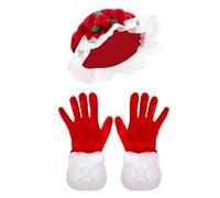 Zestivra Ensemble de Cosplay de Noël - Accessoires de Costume, Bonnet Festif et Gants | Gants et Bonnet en Peluche Mignons pour Femmes, Filles, Adultes, Vacances, fêtes, réunions de Famille