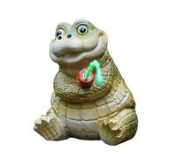 Zestivra Figurine crocodile - Décoration de jardin en résine - Statue décorative pour aquarium - Résistante aux intempéries - Décoration de pot de fleurs - Sculpture unique pour jardin, terrasse, cour