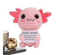 Zestivra Inspiring Axolotl Knitted - Funny Plush Doll, Soft Emotion Toy | Handcrafted Knitting Figure for Party Gifting, Cute Axolotl Toy for Friends, Cheerful Mood Booster, Whimsical Decor Piece