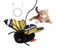 Zestivra Jouet interactif pour chat - 40 g - Teaser électrique papillon flottant - Appareil de jeu automatique pour animaux de compagnie - Jouet d'entraînement à cordon élastique | Accessoire de
