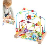 Zestivra Labyrinthe de perles en bois jouet pour tout-petits, labyrinthe de perles de montagnes russes, labyrinthe de perles en bois - Jouet éducatif sensoriel préscolaire - Jouet de table de piste