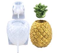 Zestivra Moule pour pot de fleur d'ananas,Moule à pot en résine d'ananas avec couvercle - Ananas en forme de vase porte-stylo bouteille pour bijoux ornements conteneur