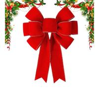 Zestivra Nœuds de Sapin de Noël - Grande décoration d'intérieur Rouge - Nœuds en Velours pour la décoration des Arbres de Noël - pour Mur, Porte, cheminée, Couronne de Noël, Jardin, Cour