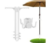 Zestivra Piquet de Parasol pour Sable,Base de Support pour Parasol d'Extérieur avec Crochet | Support de Parasol Polyvalent pour Jardin Camping Pêche Bord de Piscine