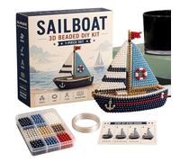 Zestivra Puzzle de perles 3D | Mini bateau en hélicoptère 3D fait à la main - Kit de perles de broderie de chasseur de chars - Pour fête d'anniversaire, vacances, maison, salle de bain, fabrication de