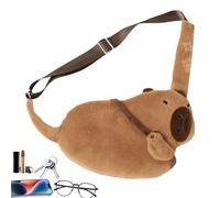 Zestivra Sac à fronde animale - Pack d'épaule de dessin animé excentrique avec design de capybara unique, caractéristique de voyage en -body léger pour les adolescents ou adultes pendant les voyag