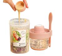 Zestivra Salad Cup - To-Go Food Container, Dressing Compartment Jar | Leakproof Salad Holder with Fork, 29oz 36oz Lunch Cup for Greens, Fruit Mixes, Healthy Eating, Picnics, or Daily Meals