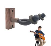 Zestivra Support mural pour guitare en bois avec base en bois pour guitare acoustique, ukulélé, guitare électrique, Noyer noir américain carré avec entretoise, Voir description, Voir description
