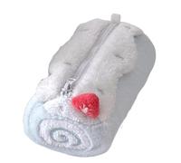 Zestivra Trousse de papeterie - Trousse à crayons en peluche, organiseur en forme de rouleau | Rangement inspiré des gâteaux, design compact polyvalent pour filles et étudiants transportant des stylos