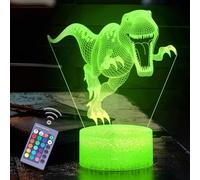 Zestivra Veilleuse dinosaure en acrylique 16 couleurs changeantes - Lampe de table LED pour appartement, dortoir, table de chevet, chambre à coucher, cuisine, maison