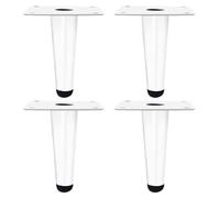 ZestomZ Lot de 4 pieds de meubles blancs en métal pour table basse, table basse, armoire de cuisine, pieds de canapé - Hauteur : 10 à 100 cm - Pieds de rechange avec 16 vis - 10 cm