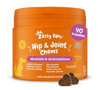 Zesty Paws Hip & Joint Mobilité - Flexibilité des articulations - Complément pour sous Chien Forme de friandise - Glucosamine - Chondroïtine - Ovopet®- Moule Verte de Nouvelle-Zélande - 90 Unités