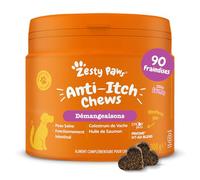 Zesty Paws Itch Relief Démangeaisons - Anti-démangeaisons, Peaux Sensibles - Complément pour sous Forme de friandise - Riche en Huile de Saumon et acides Gras oméga 3 | Supplément - 90 Unités
