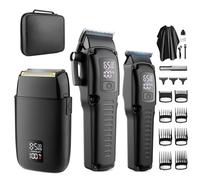 Zesuti Tondeuse à cheveux professionnelle pour homme, kit de coupe de cheveux sans fil, tondeuse à lame en T zéro écart et rasoir électrique 8500 tr/min avec étui en EVA, cadeau pour homme