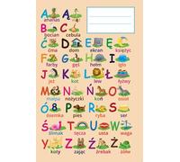 Zeszyt w 3 trzy linie do nauki pisania po polsku. Polski alfabet na okładce. Rozmiar A5. Pierwszy zeszyt do nauki pisania liter i cyfr. Notatnik 72 strony