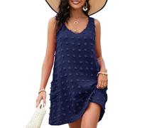 Zetieny Robe de Plage pour Femmes sans Manches V-Cou Min Robes Ete Cache-Maillots de Maillot de Bain Bikini Cover Up Tunique Beachwear