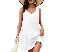 Zetieny Robe de Plage pour Femmes sans Manches V-Cou Min Robes Ete Cache-Maillots de Maillot de Bain Bikini Cover Up Tunique Beachwear