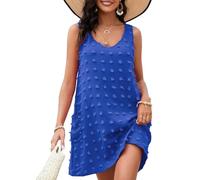 Zetieny Robe de Plage pour Femmes sans Manches V-Cou Min Robes Ete Cache-Maillots de Maillot de Bain Bikini Cover Up Tunique Beachwear
