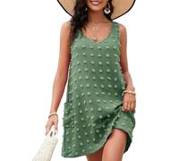 Zetieny Robe de Plage pour Femmes sans Manches V-Cou Min Robes Ete Cache-Maillots de Maillot de Bain Bikini Cover Up Tunique Beachwear