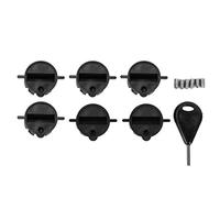 Zetiling Aileron de Surf, 6pcs Plastique Noir/Blanc Bouchon de Surf Fin Tasse Tasse G5 Box Fin Plug & vis clé Plug Surfboard Fin FCS fiche Ronde Surf Fin(1#)