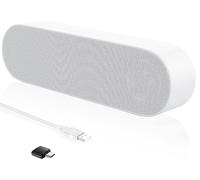 ZETIY Haut-Parleur d'Ordinateur,Portatifs,USB Enceintes,Blanc | Mini Barre de Son pour PC Stéréo Enceintes de Bureau pour Laptop Bureau Carnet - Plug and Play